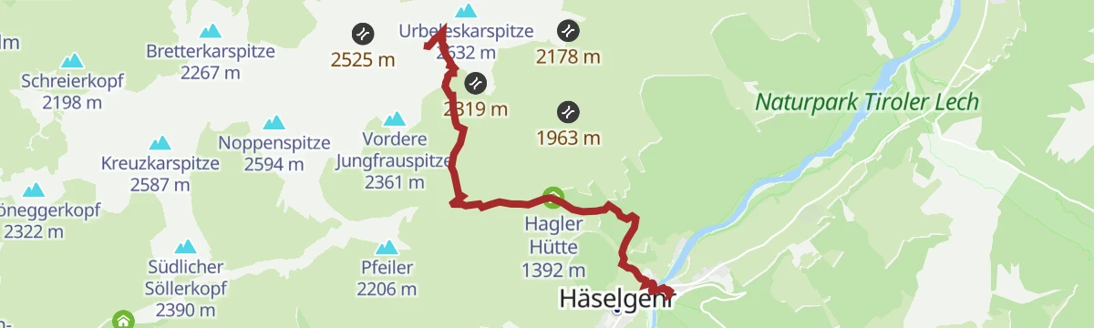 Route map: Bretterspitze